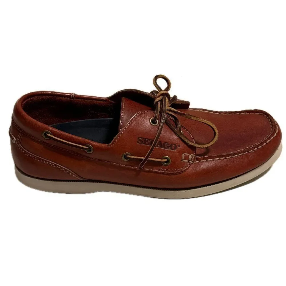 Sebago Caravel Casual Dark Red Boat Deck Shoes Size 11W